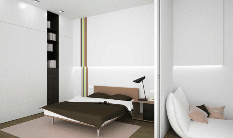 Dormitorio de invitados con doble uso. Proyecto Forma Interiorismo
