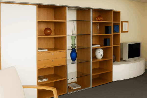 Librería con mueble para televisión